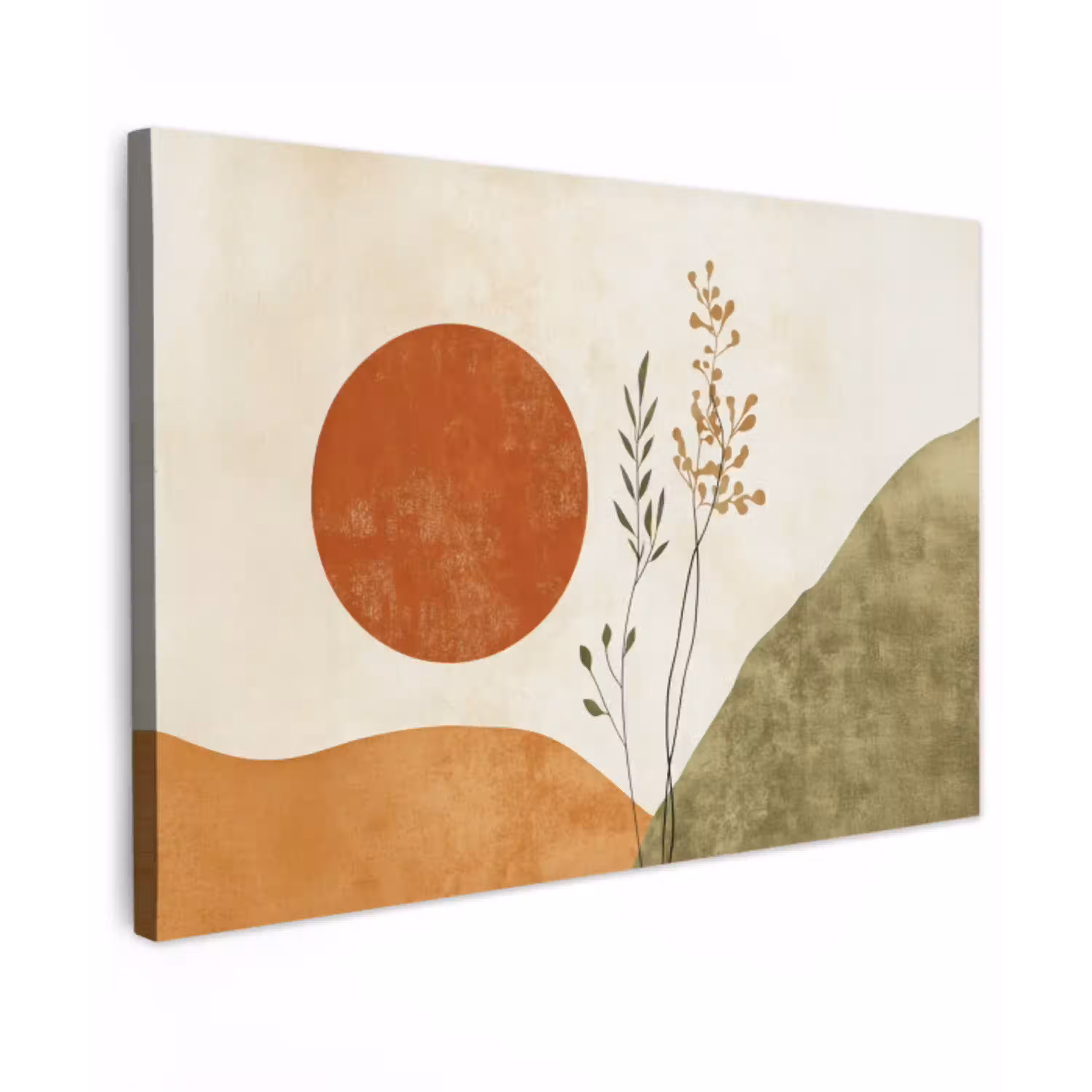 Zon - Abstract - Takken - Oranje Tuinposter op houten frame 2 cm dik klein -3d