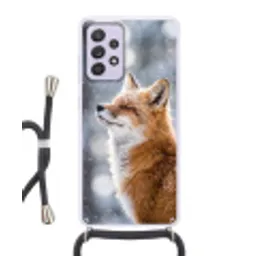 Vos - Sneeuwval - Portret - Winter - Sfeervol Hoesje Samsung Galaxy A52 5G met koord klein -3d