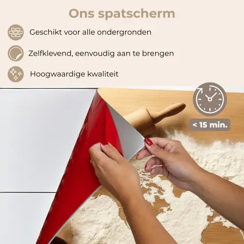 Hout - Wereldkaart - Bakken - Keuken keuken achterwand spatscherm klein -spatscherm_NL
