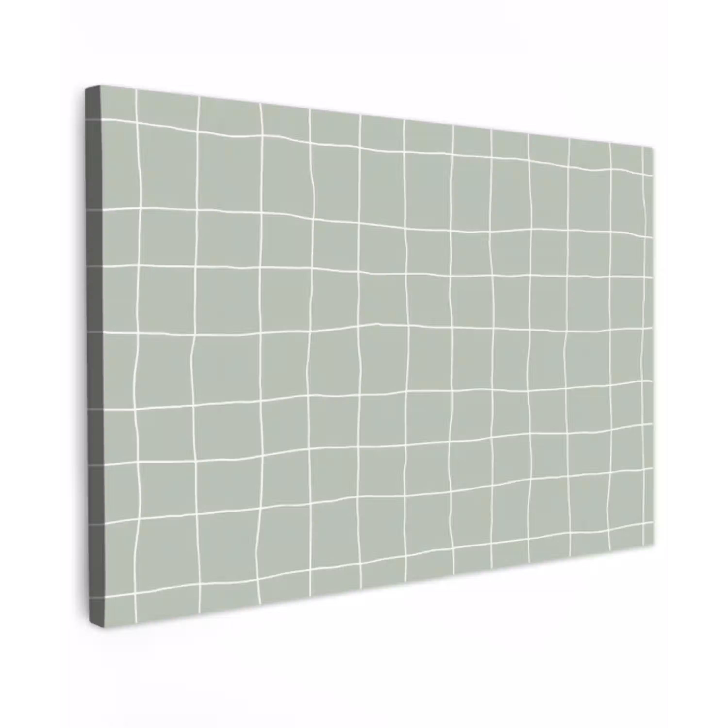 Ruitpatroon - Golvend - Groen Tuinposter op houten frame 2 cm dik klein 845 -3d
