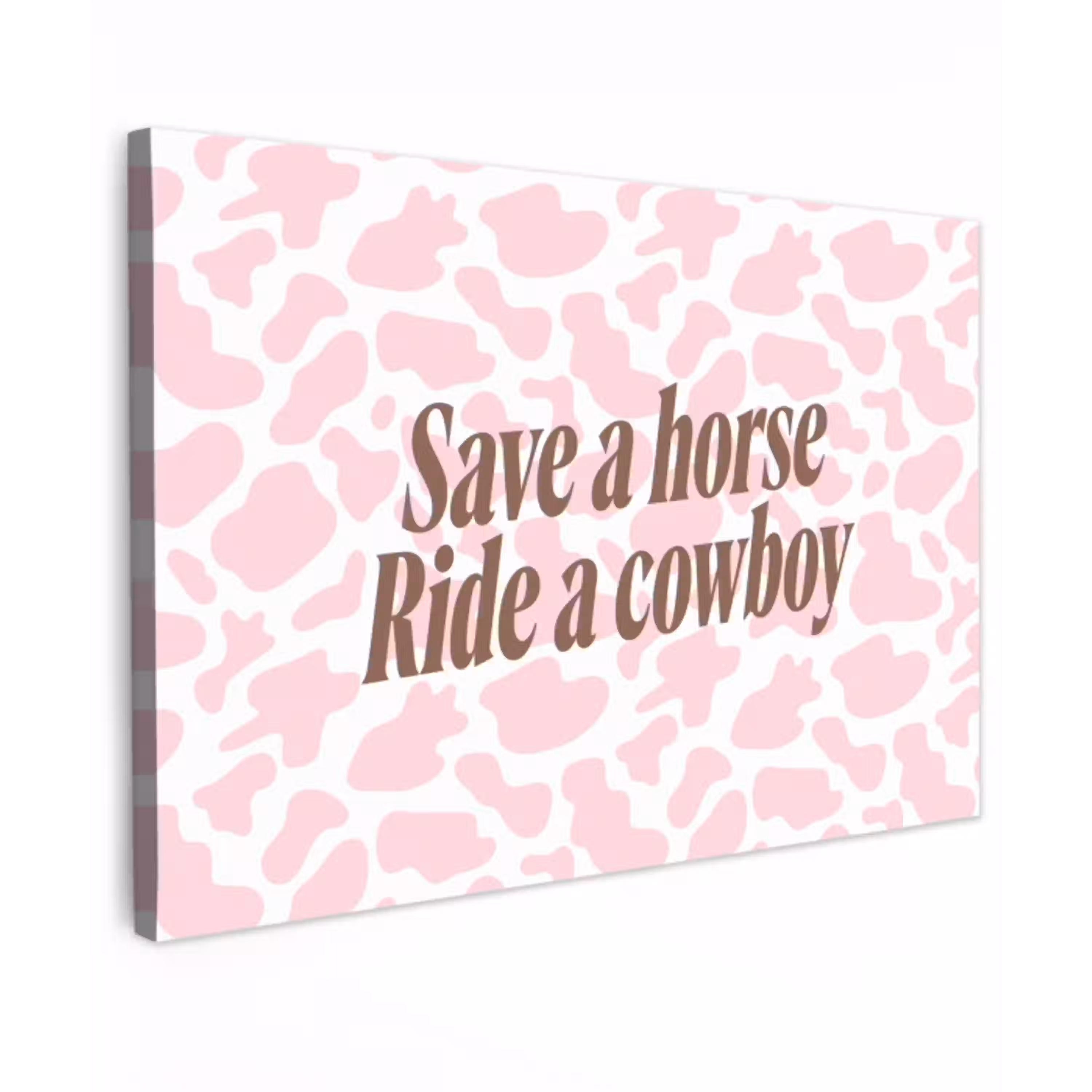 Koeienprint - Roze - Cowboy - Horse canvas 2cm klein -z3d