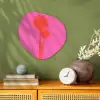 Palmbomen - Modern - Roze Wandcirkel Organisch Forex 3mm klein -sfeer2