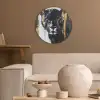 Panter - Zwart - Abstract - Verfstreken Akoestische PET Vilt - Rond klein -sfeer1