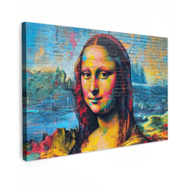 Graffiti - Mona Lisa - Streetart - Da Vinci canvas 2cm klein -z3d