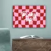 Pinky up - Geblokt - Bordeauxrood canvas 2cm klein -sfeer4