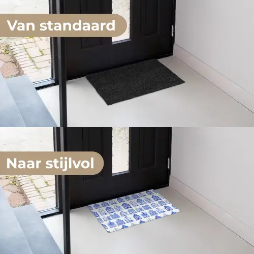 Patroon - Huizen - Blauw Deurmat klein 898 -voor-na_NL