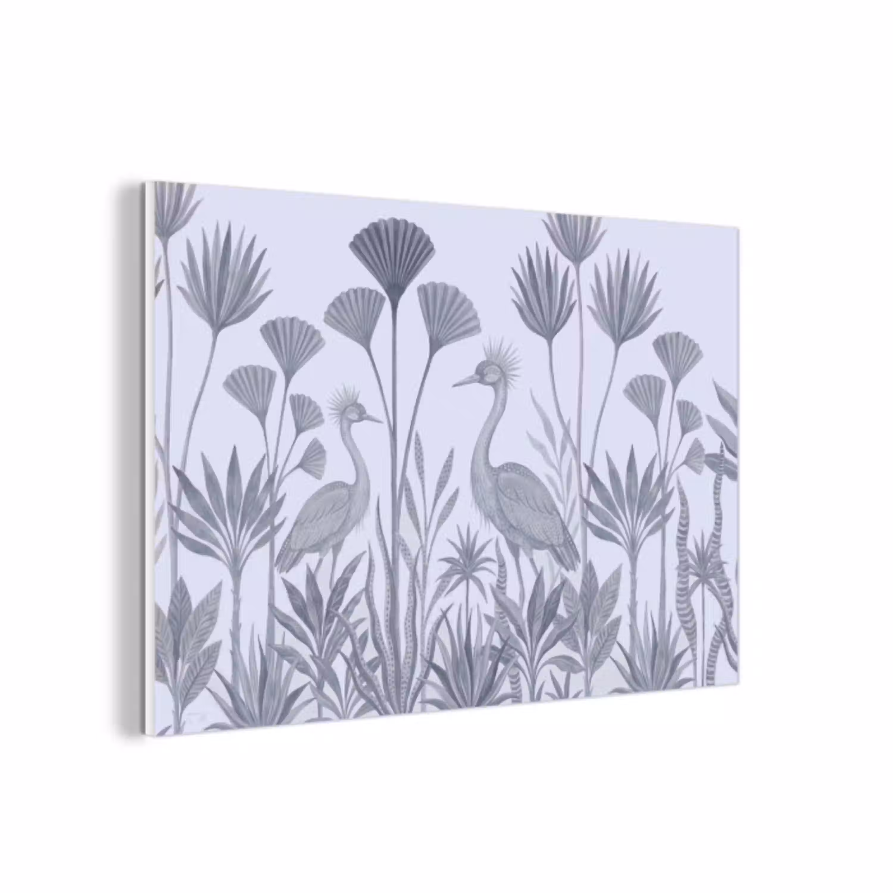 Vogel - Tropisch - Illustratie - Blauwgrijs - Natuur forex 5mm xxl -3d
