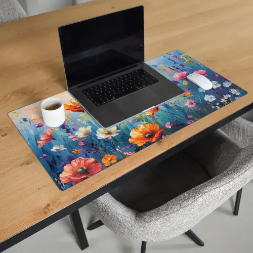 Bloemen - Natuur - Waterverf - Kunst Muismat XXL klein -sfeer1