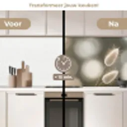 Hazestaartgras - Wit - Zonlicht keuken achterwand 2 middel -voor-na2_NL