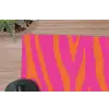 Zebraprint - Roze - Oranje - Dierenprint muismat rubber klein -closeup