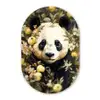 Panda - Pandabeer - Wilde dieren - Natuur - Bloemen Wandcirkel Ovaal Forex klein -3d