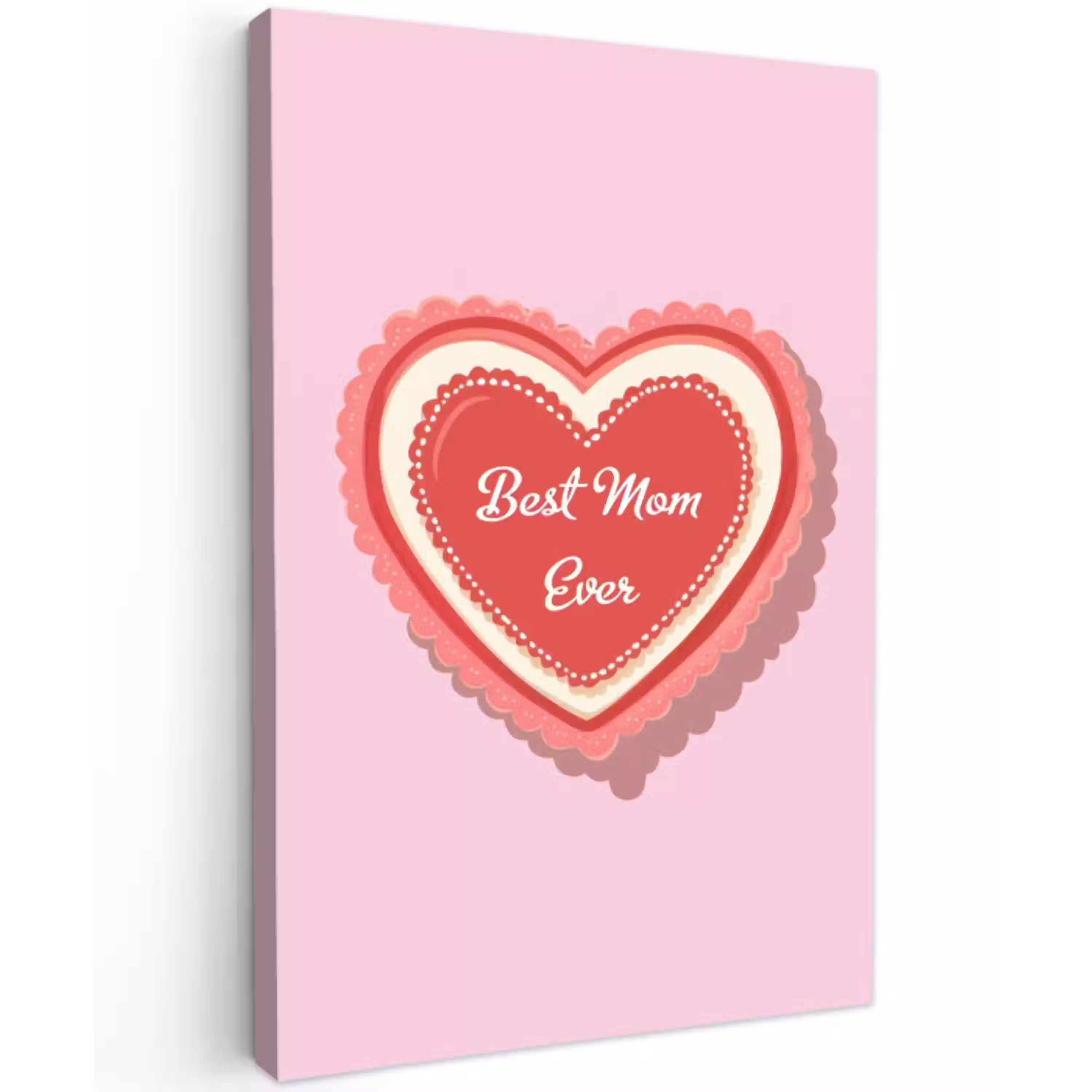 Tekst - Hartje - Moeder - Roze Tuinposter op houten frame 2 cm dik middel -3d