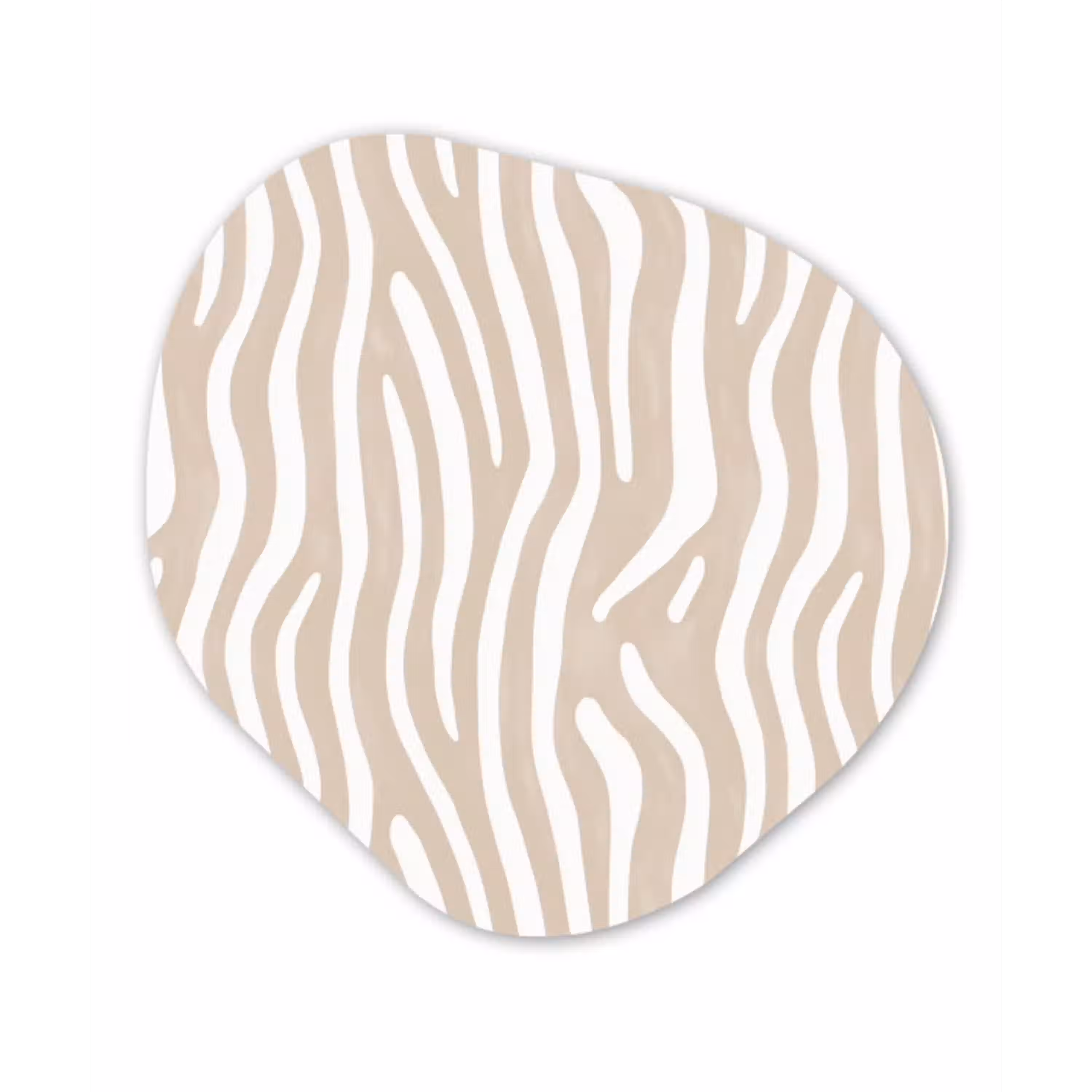 Abstract - Zebra - Beige Wandcirkel Organisch Aluminium middel 851 -3d