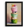 Cupcakes - Gestapeld - Kleurrijk - Fruit fotolijst zwart zonder passe partout klein -3d