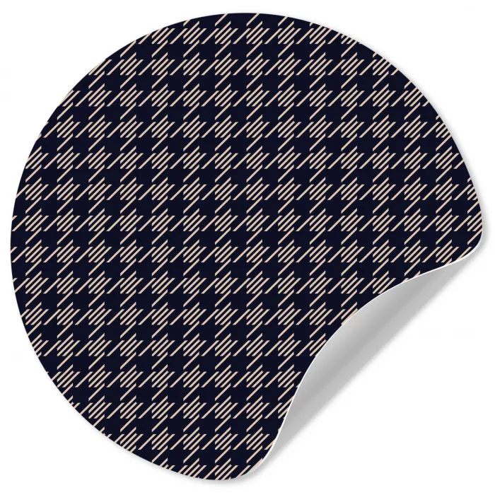 Plaid - Patroon - Ruit - Blauw Wandcirkel behangsticker klein 186 -3d