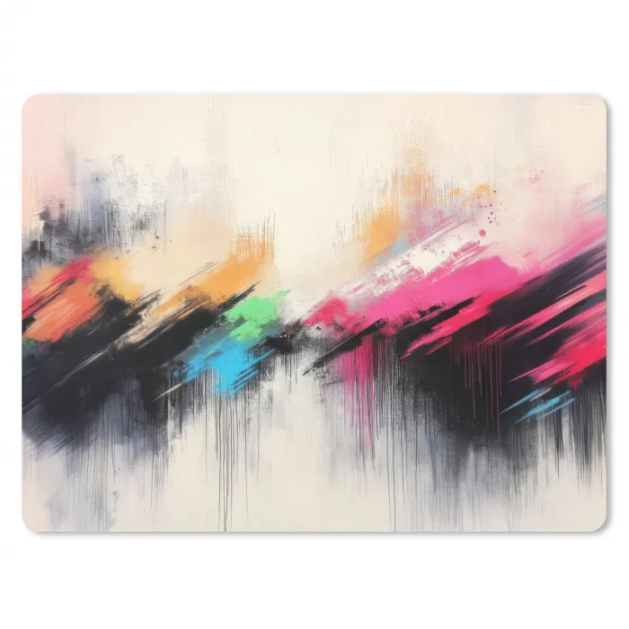 Dynamisch - Abstract - Kleurrijk - Zwart muismat rubber klein -3d