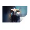 Stier - Zwart - Abstract - Horens Muursticker klein -3d