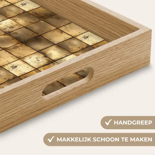 Geometrisch - Tegels - Goud Dienblad Rechthoek middel 911 -USP_HandgreepNL