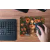 Vrouwen - Bloemen - Modern - Bril - Abstract muismat rubber klein -toetsenbord