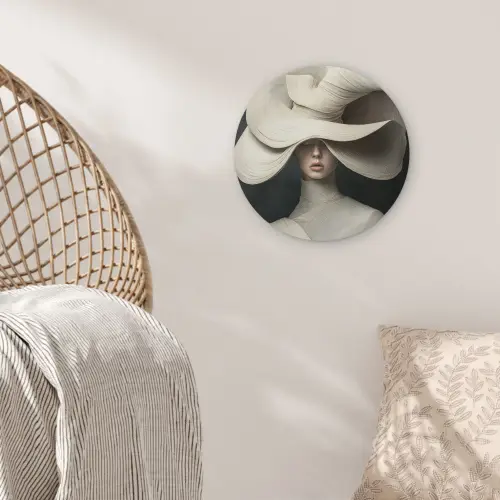 Modern - Vrouw - Hoed Wandcirkel plexiglas klein -sfeer5