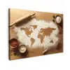 Hout - Wereldkaart - Bakken - Keuken Tuinposter op houten frame 2 cm dik klein -3d