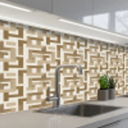 Geometrisch - Retro - Bruin keuken achterwand 2 middel 871 -3d_schuin