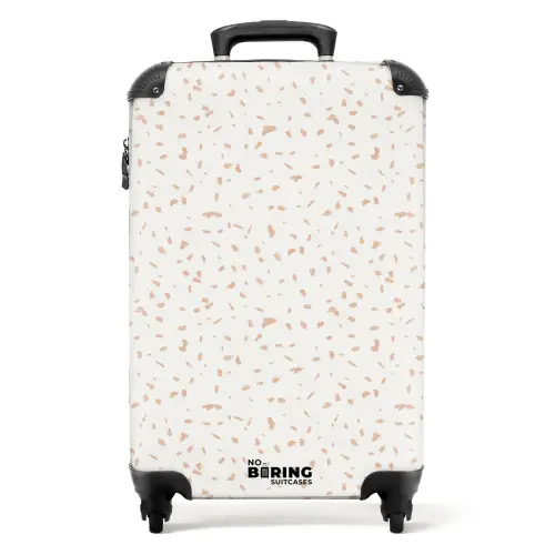 Terracottaspetters op crèmekleur NBS - Handbagage koffer - Volwassenen Unisex middel -productfoto_recht