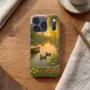 Eenden - Vijver - Bloemen Telefoonhoesje iPhone 17 Pro klein -sfeer1