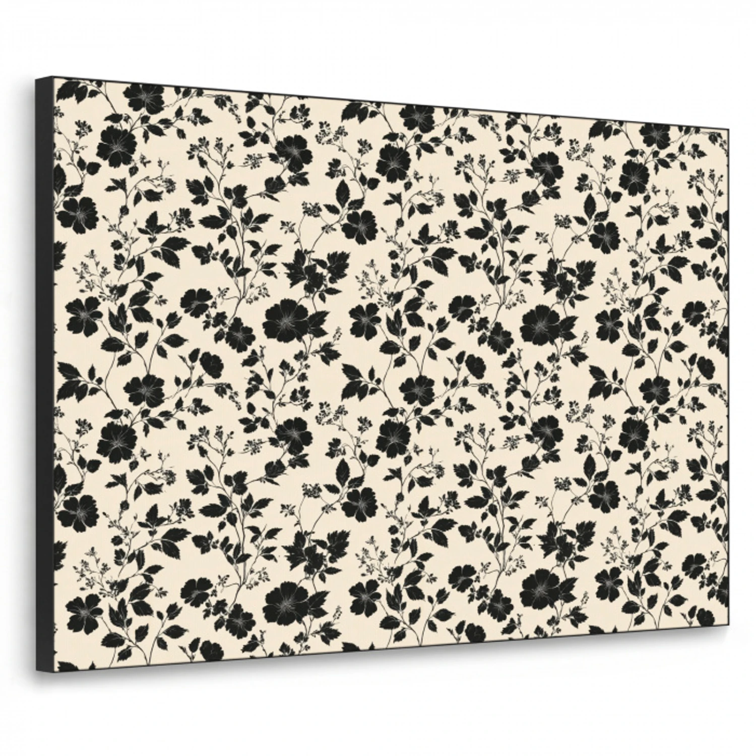 Bloemen - Dessin - Zwart Textielframe zwart klein 947 -3d