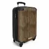Bruine verticale planken met verweerde houtstructuur NBS - Handbagage koffer - Volwassenen Unisex middel -productfoto_3d