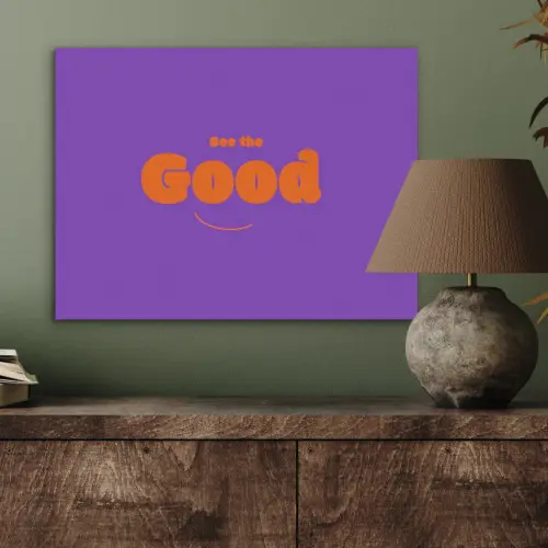 See the good - Oranje - Paars - Smiley PET vilt klein -sfeer2