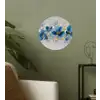 Bloemen - Blauw - Abstract Wandcirkel behangsticker klein -sfeer2