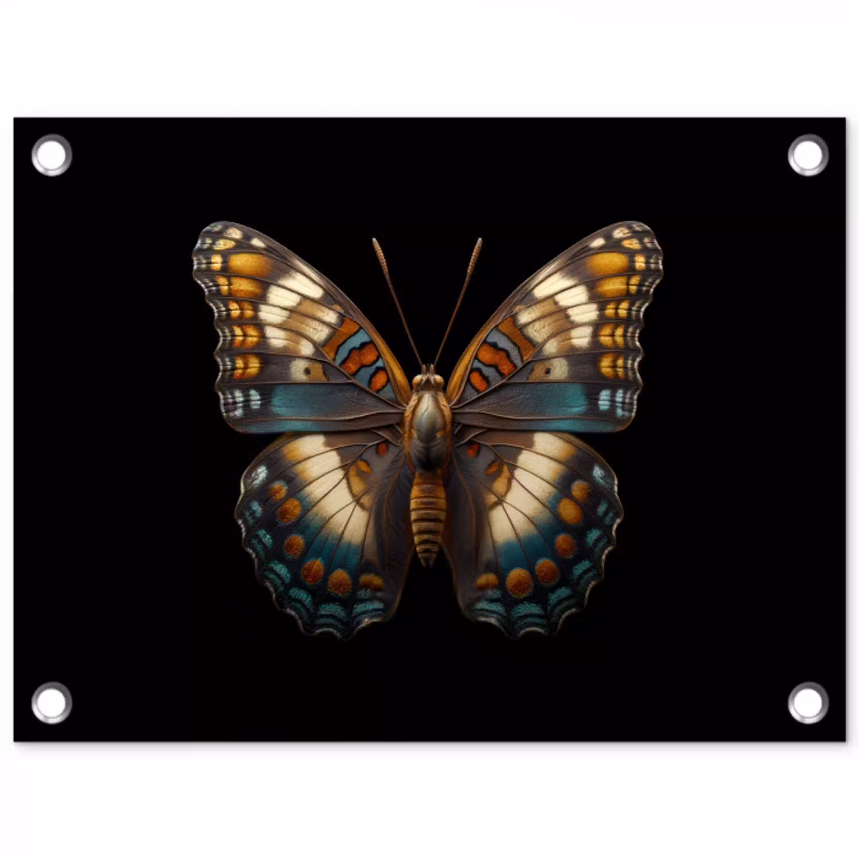 Vlinder - Kleurrijk - mozaïekachtig tuinposter los doek klein -3d