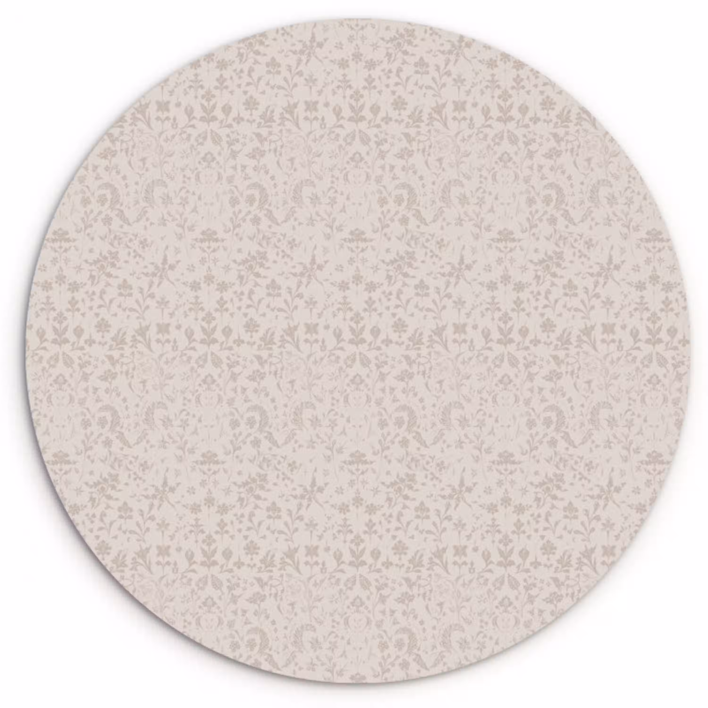 Bloemen - Bladeren - Licht - Taupe Wandcirkel plexiglas klein 852 -3d