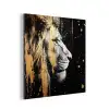Portret - Leeuw - Abstract - Goud aluminium wit klein -3d