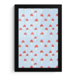 Paddenstoel -Sprookje - Blauw fotolijst zwart zonder passe partout klein 224 -3d