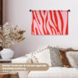 Zebraprint - Roze - Rood - Dierenprint Wandkleed katoen klein -tsfeer1_DE