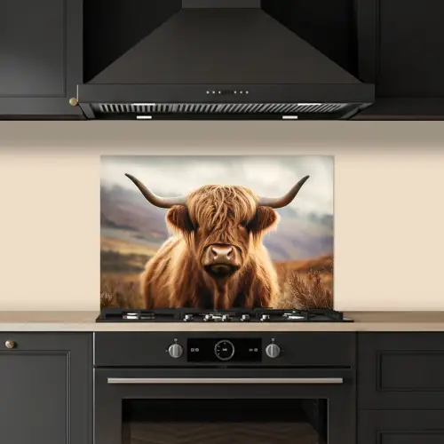 Schotse hooglander - Landschap - Dier keuken achterwand spatscherm klein -sfeer1