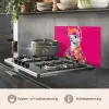 Lama - Kimono - Bloemenkrans - Felroze keuken achterwand spatscherm klein -usp_NL