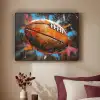 Graffiti - Rugby - Kleurrijk - Rugbybal Textielframe zwart klein -sfeer1