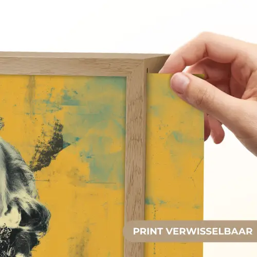 Vrouw - Rode lippen - Abstracte kleurvlakken - Popartuistraling Light Box met batterij (Wandlamp) middel -USP_websiteprintNL