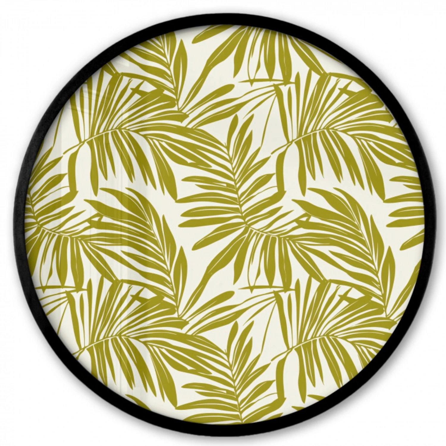 Palmblad - Patroon - Groen Fotolijst rond zonder passe partout klein 856 -3d