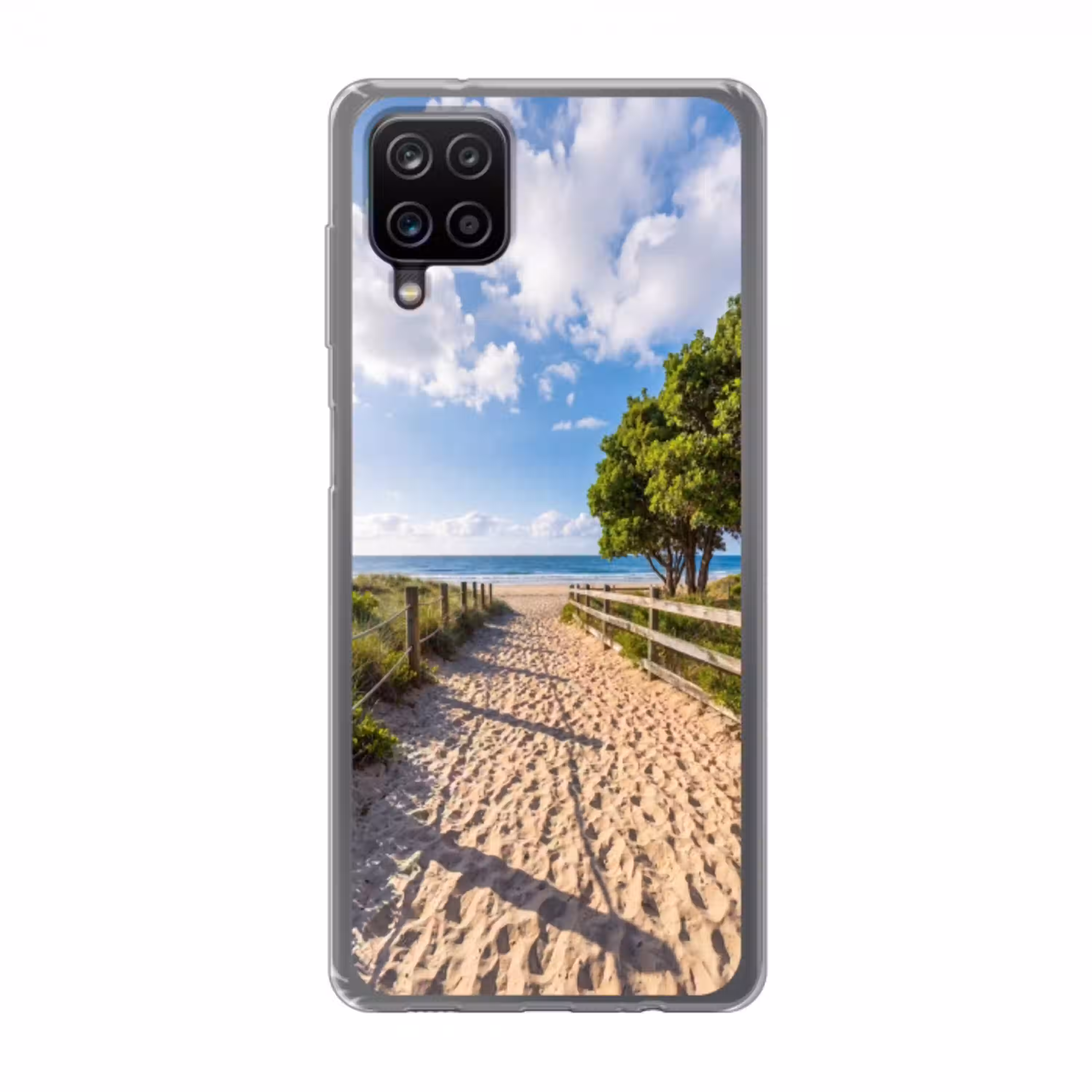 Strand - Zandpad - Oceaan - Natuur Telefoonhoesje Samsung Galaxy A12 klein -3d