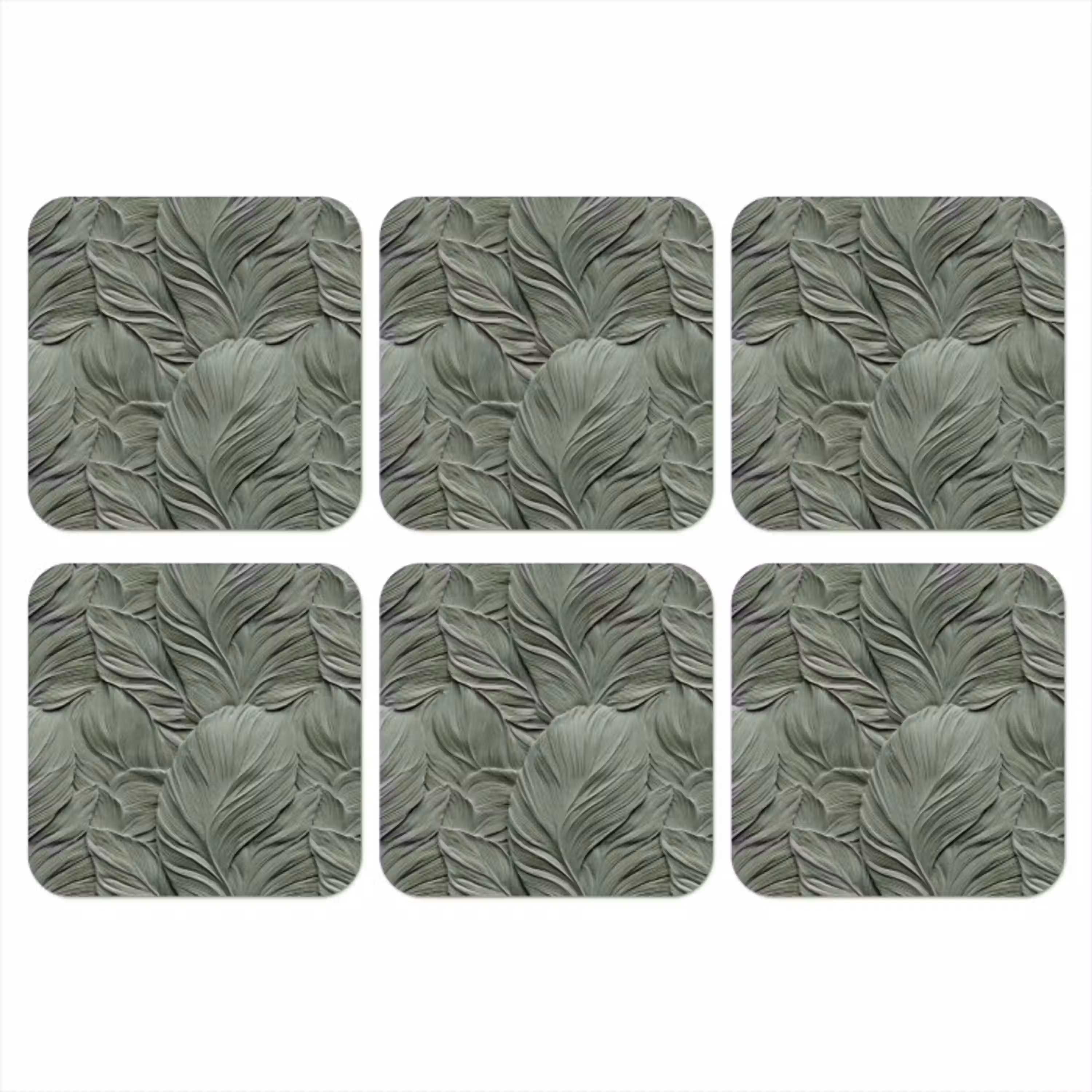 Bladeren - Textuur - Groen onderzetter kurk middel 366 -3d