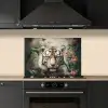 Tijger - Vlinders - Dieren - Jungle - Bloemen keuken achterwand spatscherm klein -sfeer1