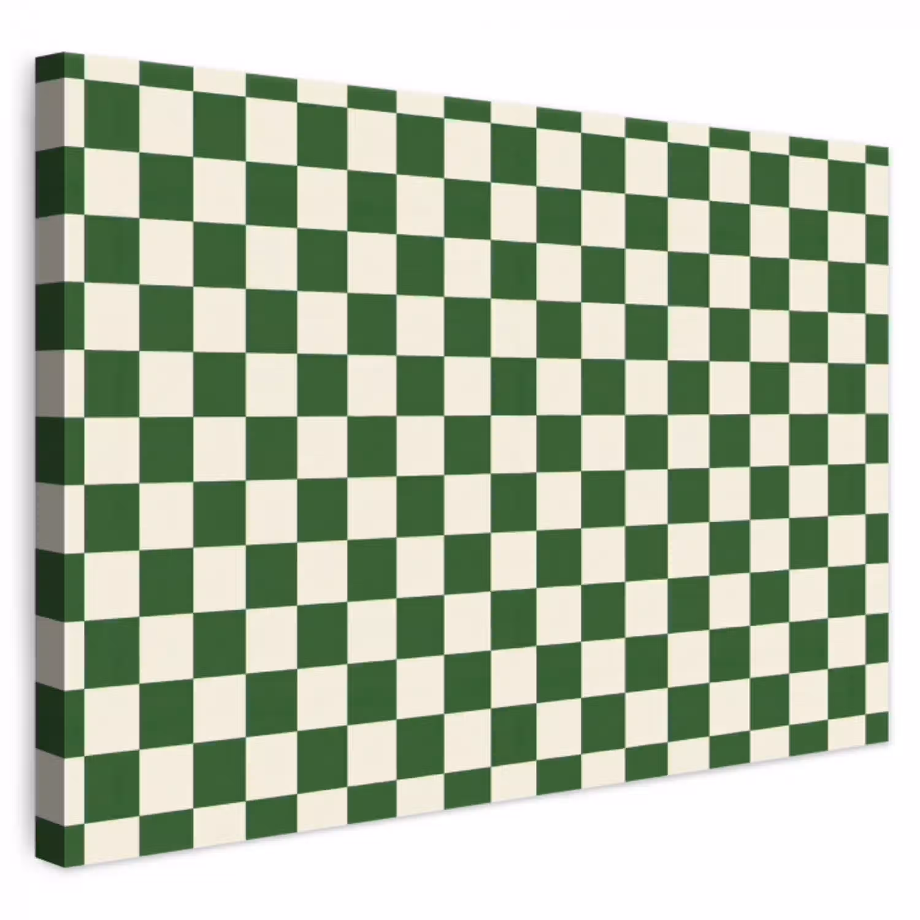 Schaakbord - Patroon - Groen canvas 2cm klein 34 -3d