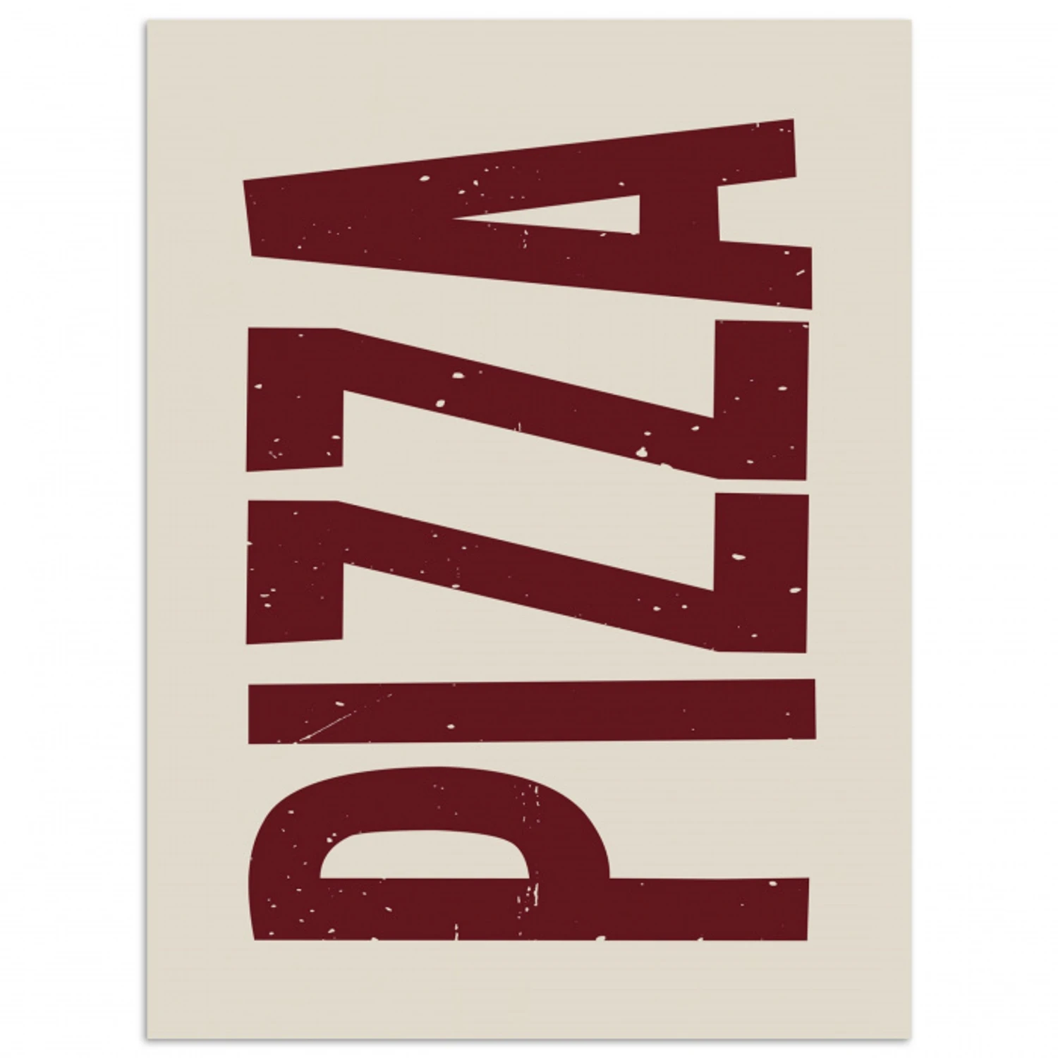 Pizza - Vintage - Decoratie - Japandi poster papier klein -3d