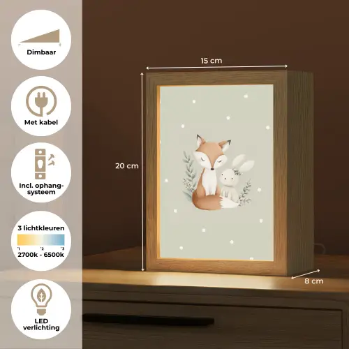 Minimalistisch - Dieren - Bladeren - Stippen Light Box met kabel klein -USP_NL