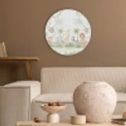 Dieren - Jungle - Pastel Akoestische PET Vilt - Rond klein -sfeer1