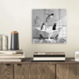 Pinguïns - Vintage - Dieren - Zwart - Wit plexiglas 5mm klein -sfeer1